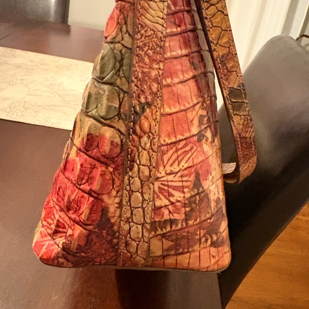 EUC Brahmin Foliage Multicolor Crocodile-Embossed Women's Bag - Picture 12 of 14